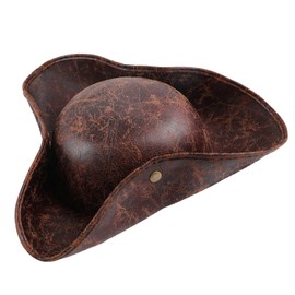 CCINEE Pirate Hat for Adult Men Women Faux Leather Pirate Hat for Pirate Cosutme