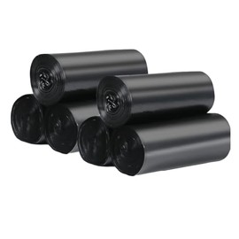 KAshack 8 Gallon tall kitchen trash bags 150 Count Large garbage bags with drawstring Ultra Strong Thick Plastic trash can liners for Home Office bathroom Bedroom Unscented 8Gallon (Black,150 Count)