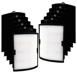 H-HF500-VP Filter for Hunter HPF500 Tower Air Purifier Value HP500FBLS HP500FGRS HP500FWHS | Used for Living Room Bedroom - 2 Pack H13 HEPA & 10 Pack Activated Carbon Pre-Filters