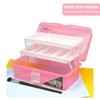 Zhousensen 13in Three-Layer Clear Art Storage Box Craft Organizer, Folding