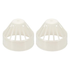 PATIKIL 2 Pcs PVC Drain Pipe Vent Cap, 6 Inch Vent Pipe End Cap Cover Roof Round Chimney Air Vent Covers for DWV Pipe Fitting Ventilation Exhaust System, White