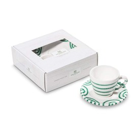 Gmundner Keramik Manufaktur 0100STES01SET Grüngeflammt Espresso for you Gourmet,