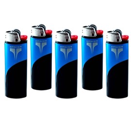 Kasher Classic Multi-Tool Lighter Case with Lighter - Lightweight, Durable Construction, Stainless Steel - Usage as a Box Cutter, Screwdriver, Package Opener, Cleaning Device & More - Pack 5 (Blue)