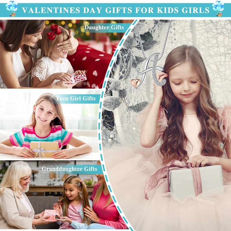 FLNEOO Initial Necklace for Teen Girls - Dainty 14K Gold