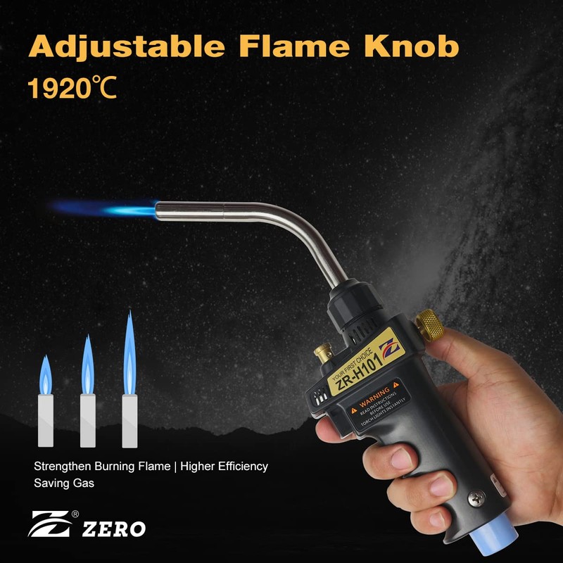 Zero Turbo Torch ZR-H101 Propane Torch Head, High Intensity Trigger