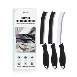 SXhyf Cepillo de Limpieza: Cepillo de Limpieza de Grietas de cerdas duras, Cepillo de Matorrales de Limpieza de Espacio Multifuncional, Herramientas de Limpieza para Uso doméstico, Cocina (3, Negro)