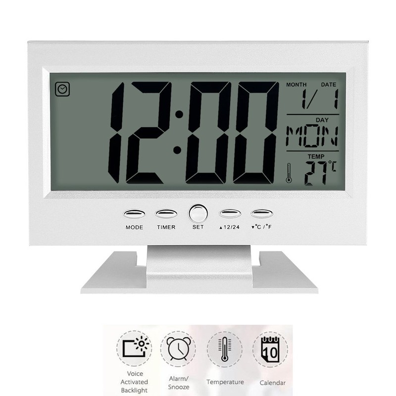 LCD Display Digital Sound Sensor Tisch Schreibtisch Wecker mit Smart