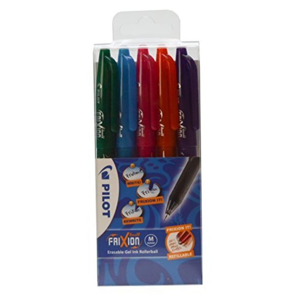 Pilot Frixion Erasable Rollerball Pen - Black Pack of 5