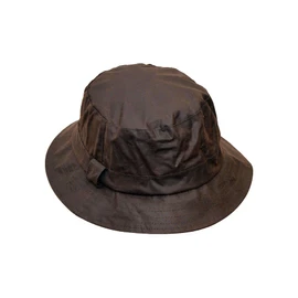 WALKER AND HAWKES - Olive 100% British Waxed Cotton Millerain Fabric Hanford Bucket Hat Unisex - Brown - XL (60cm)