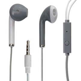 KOYOKOMA In-Ear Earphones, Wired Earphones, Built-in Microphone, Remote Control, Smartphones, Music, Calls, Tablets, Two Tone Color (White Gray)