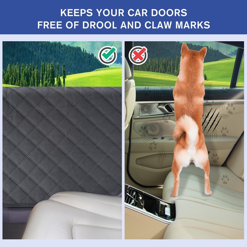 ALLANSING Dog Car Door Protector – Anti-Scratch/Stain-Resistant, Window-Roll-Compatible, No Tint
