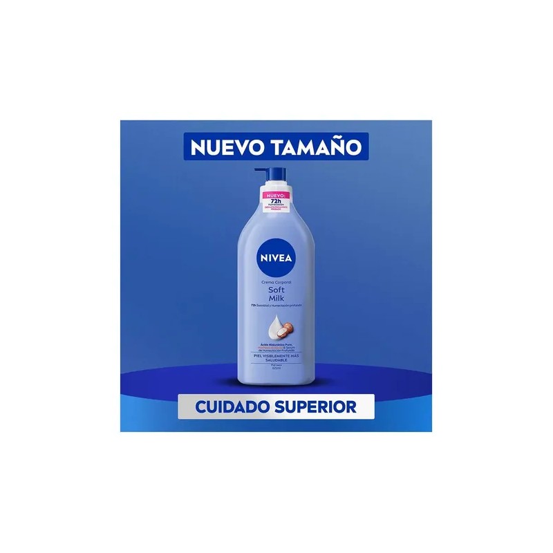 Crema Nivea Body Soft Milk 625ml Dosificador Unidad