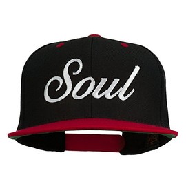 e4Hats.com Soul Embroidered Snapback Cap - Black Red OSFM