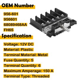 Etersec 956-601 Main Fuse Block Compatible with Dodge Durango 2011-2023, Jeep Grand Cherokee WK 2012-2022 – 12V Power Distribution Module Replaces 68089468AA, FH65, 956601