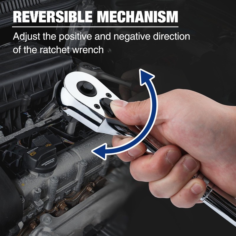 WORKPRO 1/2-Inch Drive Ratchet, Quick-Release Reversible Ratchet Wrench, 72-Tooth 1/2