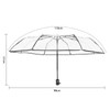 Wisebom Transparent Umbrella Automatic Folding Clear Umbrella Tri-fold 8 Ribs