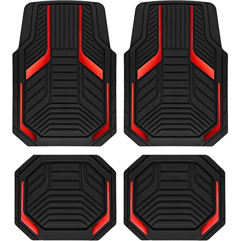 4 Piece Universal All Weather Rubber Car Floor Mats, Waterproof