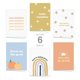 Canopy Street Encouraging & Inspirational Retro Greeting Cards / 24 All Occasion Vintage Aesthetic Note Cards With White Envelopes / 6 Motivational Designs / 3 1/2" x 4 7/8" Card Pack
