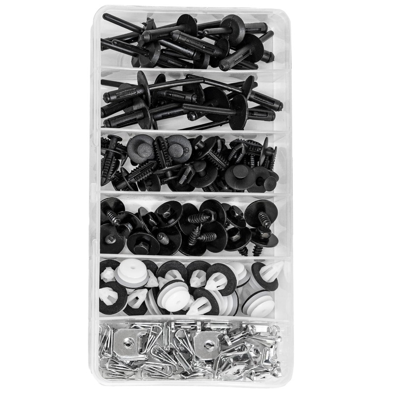 T&M TECHNICS® Box of 100 Universal Fasteners, Clips, Clips and