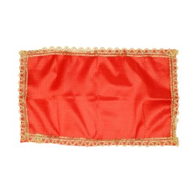 Set of 2 Decorative Small Chunari/Chunar Decorative Cloth and Pooja Mat/Aasan for Pooja Multipurpose Indian Traditional Festival Housewarming Decorations Item (Chunari- 20 x 13 inches; Mat- 9 x 7