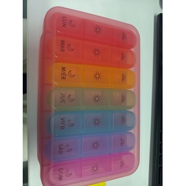 Colorwing Tablettenbox 7 Tage Morgens Mittags Abends,Pillendose 7 Tage 3 Fächer,Tragbare Medikamentenbox 7 Tage, Klein Pillenbox Große Fächer für Medikamente, Vitamine, Fischöl (Rosa)