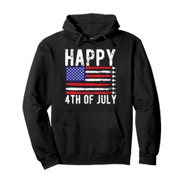 Happy 4th Of July 1776 USA Flag Partiotic July 4th Pullover Hoodie