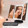 Beautyworks Backlit Vanity Makeup Mirror 36LED Lights Tri-Fold Portable 1X2X3X