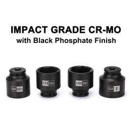 Mayouko 4PCS 1/2" Drive SAE Spindle Axle Nut Impact Socket Set, 1-13/16, 1-7/8, 1-15/16, 2 Inch, 6 Point, CR-MO, Standard