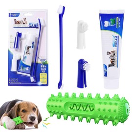 juguete perro indestructible, Mordedera para perro, Incluye paquete cepillo dientes perro y juguetes antiestres para perros, Adecuado para perros grandes y medianos (Verde)