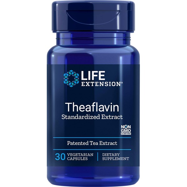 Life Extension Theaflavin Standardized Extract — Arterial Health Support, Healthy Cholesterol, Oxidative Stress Protection - Non-GMO - 30 Vegetarian Capsules