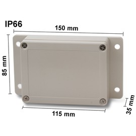 edi-tronic ABS Empty Housing 115 x 85 x 35 mm Industrial Housing IP66 Plastic Housing Box