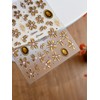 WENYUEN Gold Foil Relief Devil Flower Nail Stickers 3D 3D