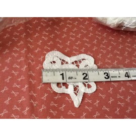 Handmade 12 Pieces 2” Vintage Style White Battenburg Heart Doily 100%  Cotton – New  SM14