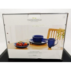 Threshold 16 Piece Porcelain Dinnerware Set, Courtland by Threshold Designs Dark Blue