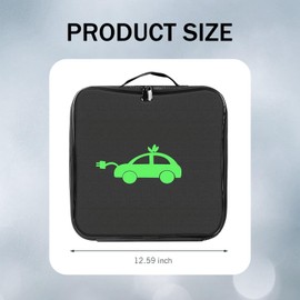 MOXRUQ 1 PC Car Tools Cable Bag, Portable EV Charging Cable Bags, Waterproof Oxford Cloth Auto Storage Bag for Charger, Jumper Cables, Cords, Universal for Cars Trucks and More (Round)