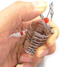 Joocyee Stainless Steel Dry Spinach Feeder Cage Aquarium Aquarium Shrimp Bait Feeder, Aquarium Shrimp Cylindrical Stainless Steel Feed Cage, As Pictured