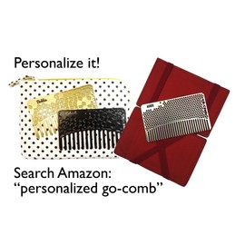 Go Comb - Wallet Size Wide Tooth Hair Comb and Pick for Women - Small Metal Travel Brush and Purse Comb - Orchid Lace