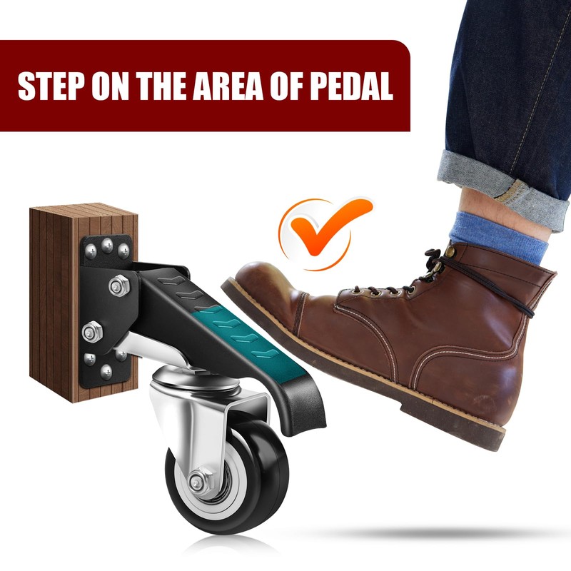 SPACECARE Retractable Workbench Casters Kit, Heavy Duty Workbenches Wheeels with