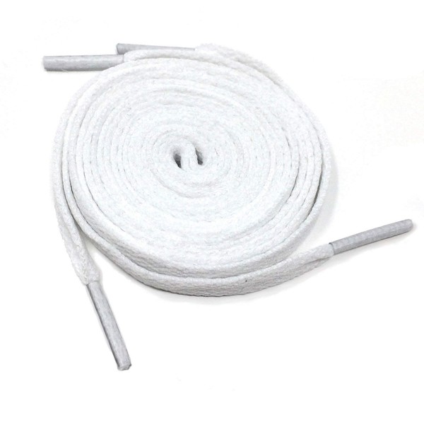 Flat Shoelaces/Trainer Laces [140cm, White]