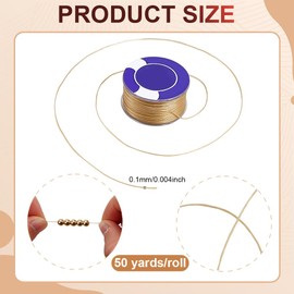 PH PandaHall 50 Yards 0.1mm Beading Thread Nylon String for Bracelets Seed Bead String Beading Cord Nylon Sewing Thread for Stitching Beading Bracelet Necklace Jewelry Making, Moccasin