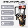 40Oz Flower Darkness Stainless Steel Tumbler with Handle & Straw
