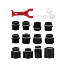 12 Pull Down Kitchen Faucet Head Adapter Kits,Multiple Sink Spray Head Adapters Compatible,Includes Only Accessories,Faucet Nozzle Not Included，Nozzle Hose Connector Black