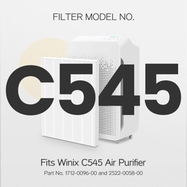 C545 Replacement Filter H13 Grade True HEPA Compatible with Winix C545 Air Purifier, for Winix Filter S, Part 1712-0096-00 and 2522-0058-00, Pack of 4 HEPA Filter