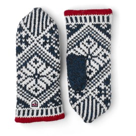 Hestra Unisex Nordic Wool Mitt Insulated Mittens for Cold Weather & Everyday Wear - Medium Blue/Offwhite - 6