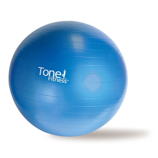 Tone Fitness Stability Ball / Exercise Ball | Exercise Equipment, Blue, 65 Centimeters