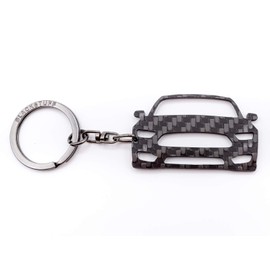 BlackStuff Carbon Fiber Keychain Keyring Ring Holder Compatible with Mustang 2015-2019 BS-189
