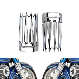 HDBUBALUS Upper Fork Slider Covers Fit for Harley Touring Road King Street Electra Glide Chrome