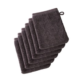 Witte of Lietaer 199514 Wellness Set of 6 Cotton Wash Gloves 15 x 22 cm, brown, 15x22 cm