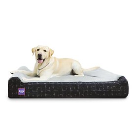 Laifug Orthopedic Memory Foam Extra Large Dog Bed with Pillow and Durable Water Proof Liner & Removable Washable Cover & Smart Design (Jumbo (50"x36"x10"), Black Grid Gray)