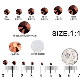 3792 Pcs Gold rose Flatback Rhinestones Set for Nail, Art, Crafts, Makeup, Tumblers Glitter Round with Tweezers and Picking Pen(SS6~SS20)